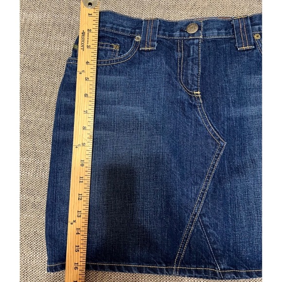 J Crew SPRING Casual Denim Skirt Blue A Line Classic Button Fly Women's Size - Picture 6 of 7